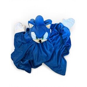 Sonic the Hedgehog Hooded Throw Blanket Kids Snuggie Hands 30" x 50" Sega Gamer